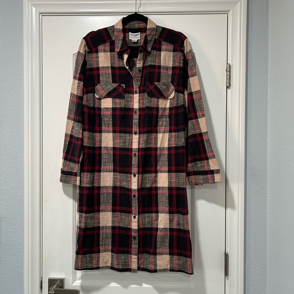 Caslon Red and Black Tulsa Plaid Shirt Dress 1X
